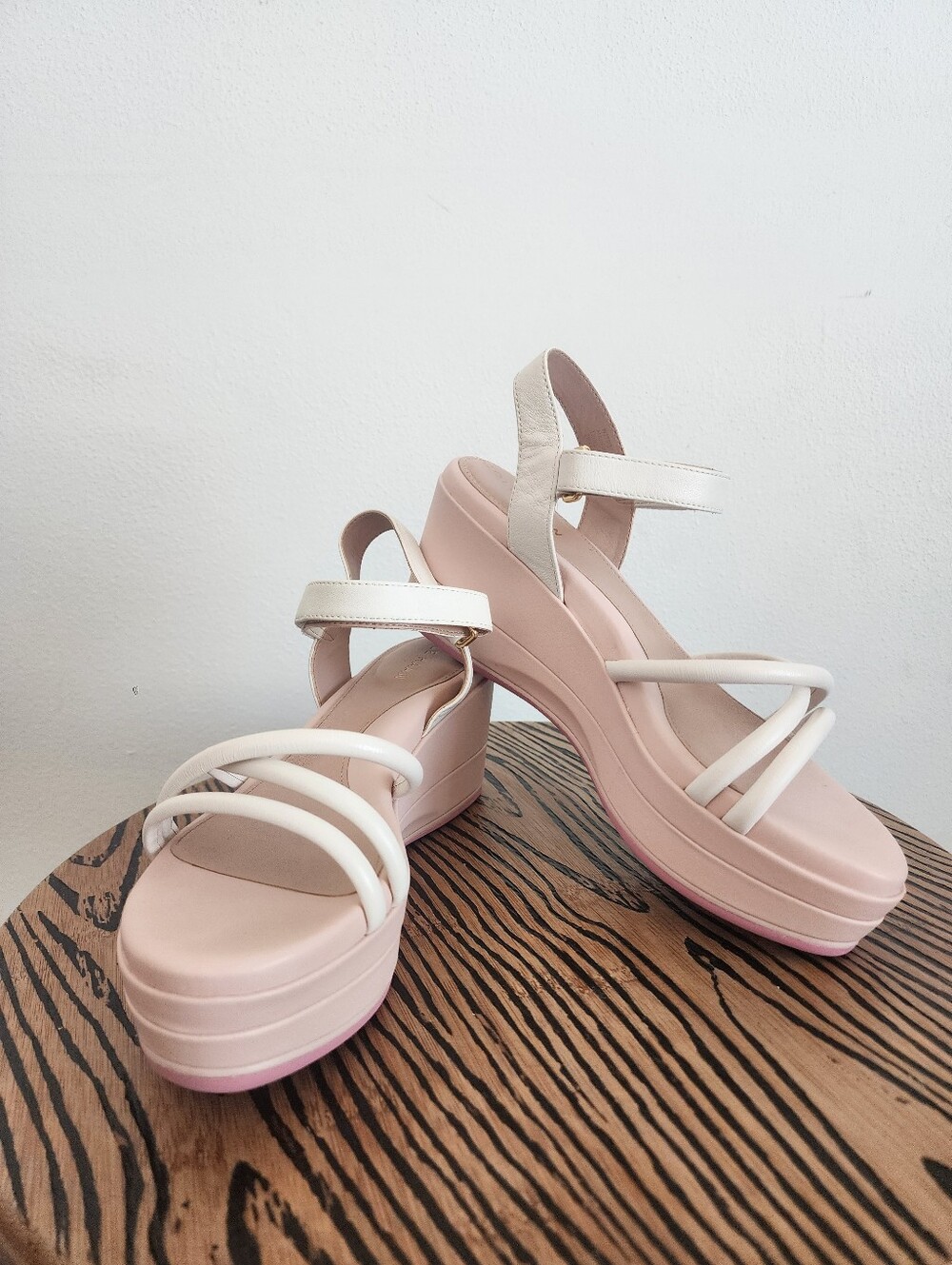 Cole Haan Grand Ambition Addison Strappy Wedge Sandals White Pink Women's Size 7 - Picture 11 of 16